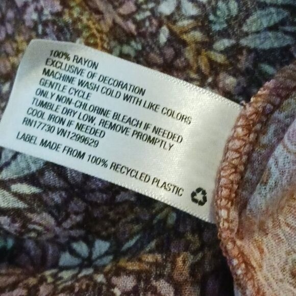 Knox Rose Womens Size XS Boho Floral Dress Red Purple Print Short Sleeve - Picture 7 of 7